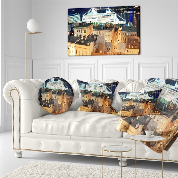 in x 20 in Insert Printed On Both Side Sofa Throw Pillow 12 in Designart CU7340-12-20 Quebec City Cityscape Photo Lumbar Cushion Cover for Living Room