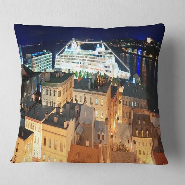 in x 20 in Insert Printed On Both Side Sofa Throw Pillow 12 in Designart CU7340-12-20 Quebec City Cityscape Photo Lumbar Cushion Cover for Living Room