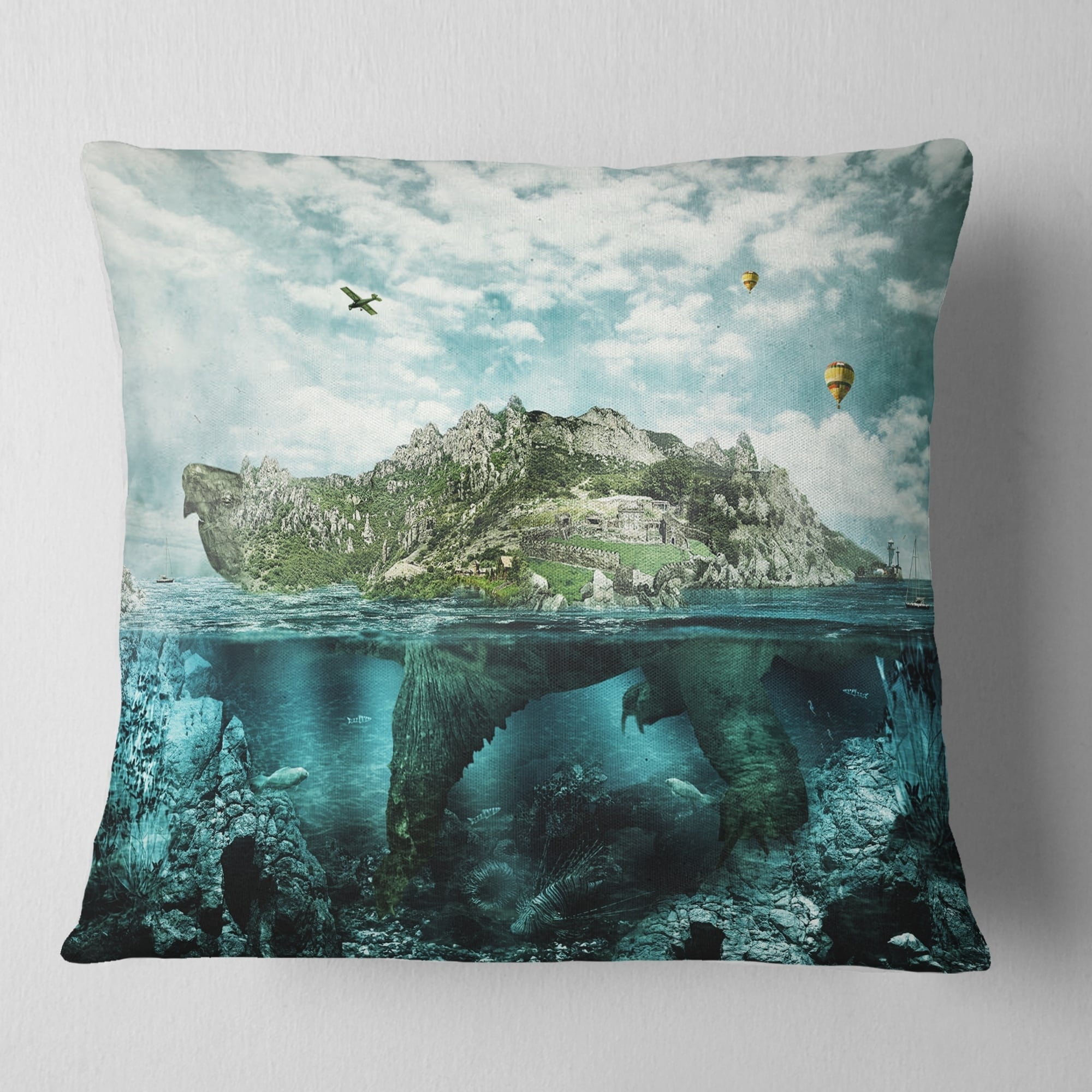 Designart 'Island Like Large Fantasy Turtle' Animal Throw Pillow - Bed Bath  & Beyond - 20948839