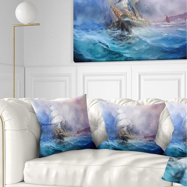 Designart 'Sea Breeze' Seascape Throw Pillow