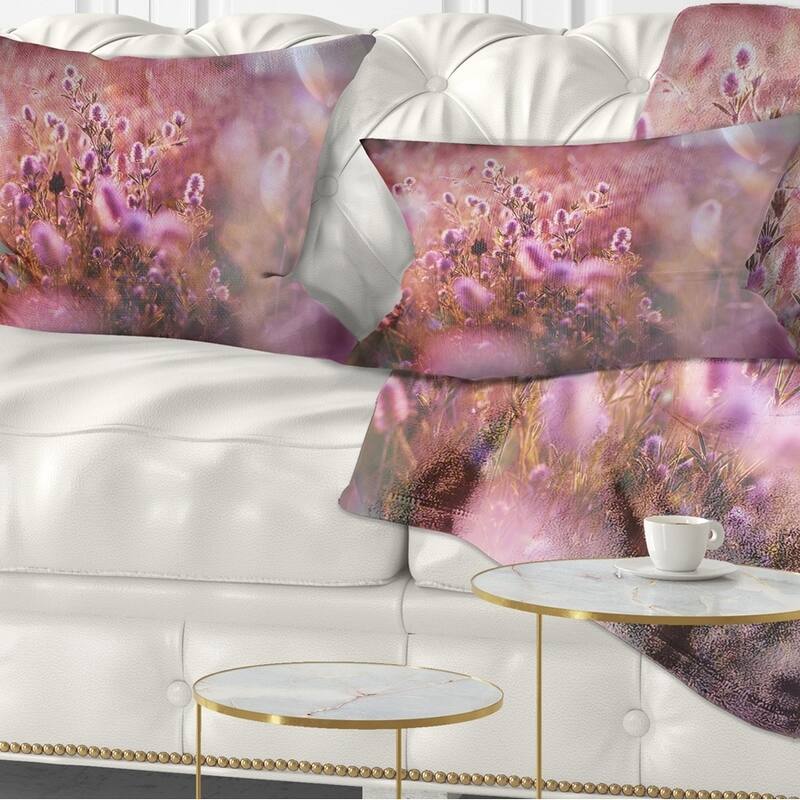 Designart 'Beautiful Summer Little Flowers' Floral Throw Pillow - Rectangle - 12 in. x 20 in. - Medium