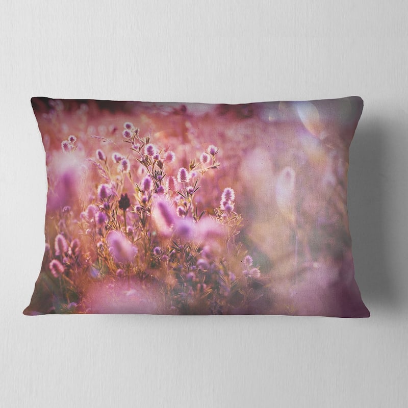 Designart 'Beautiful Summer Little Flowers' Floral Throw Pillow