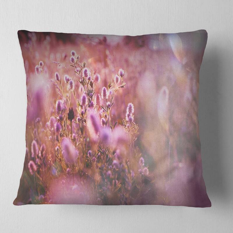 Designart 'Beautiful Summer Little Flowers' Floral Throw Pillow - Square - 18 in. x 18 in. - Medium