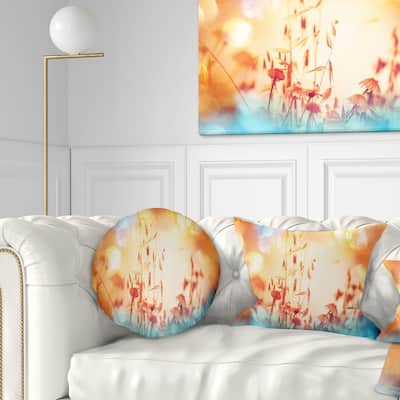 Designart 'Beautiful Little Summer Flowers View' Floral Throw Pillow