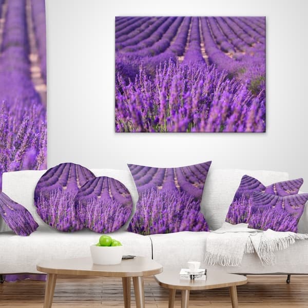 Designart Beautiful Fragrant Lavender Fields Floral Throw Pillow On Sale Overstock 20948989