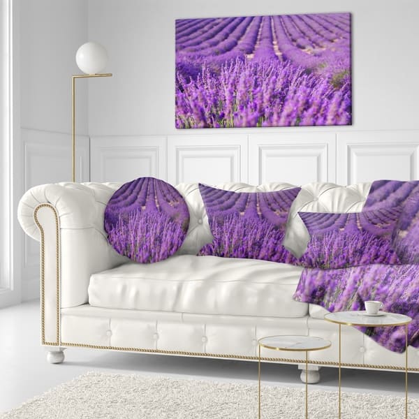 Designart Beautiful Fragrant Lavender Fields Floral Throw Pillow On Sale Overstock 20948989
