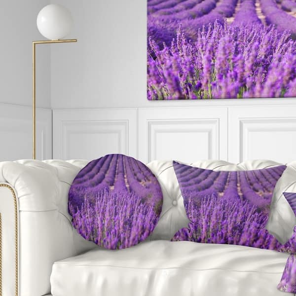 Designart Beautiful Fragrant Lavender Fields Floral Throw Pillow On Sale Overstock 20948989
