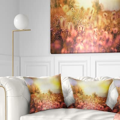 Designart 'Scenic Meadow over Mountains' Landscape Printed Throw Pillow