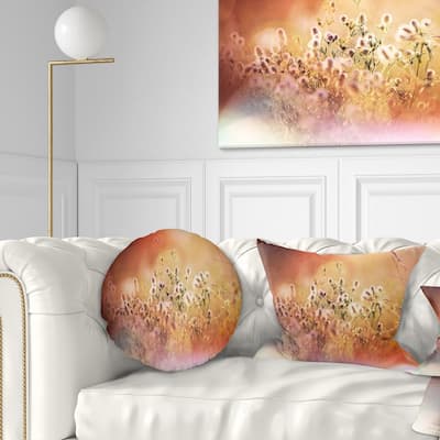Designart 'Wild Flowers on Light Background' Floral Throw Pillow