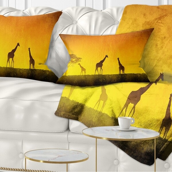 Designart 'African Sunset Aura' Landscape Printed Throw Pillow