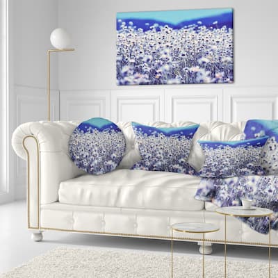 Designart 'Amazing Light Blue Chamomile Blossom' Flower Throw Pillow