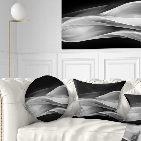 Designart 'Glittering Silver Pattern' Abstract Rectangle Medium Throw Pillow - 12 x 20 - (As Is Item)