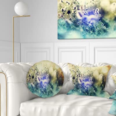 Designart 'Blue Mountain Meadow Flowers' Floral Throw Pillow