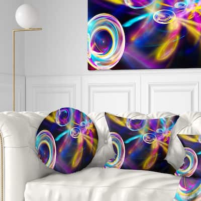 Designart 'Blue Fractal Desktop' Contemporary Throw Pillow