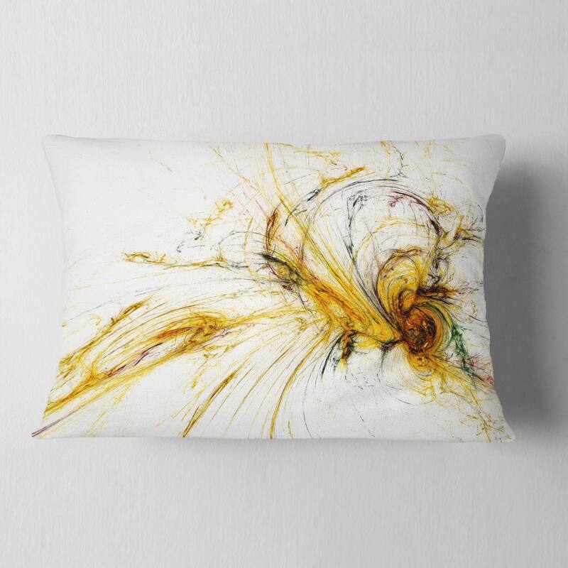 Designart 'Yellow Spiral Galaxy' Abstract Throw Pillow