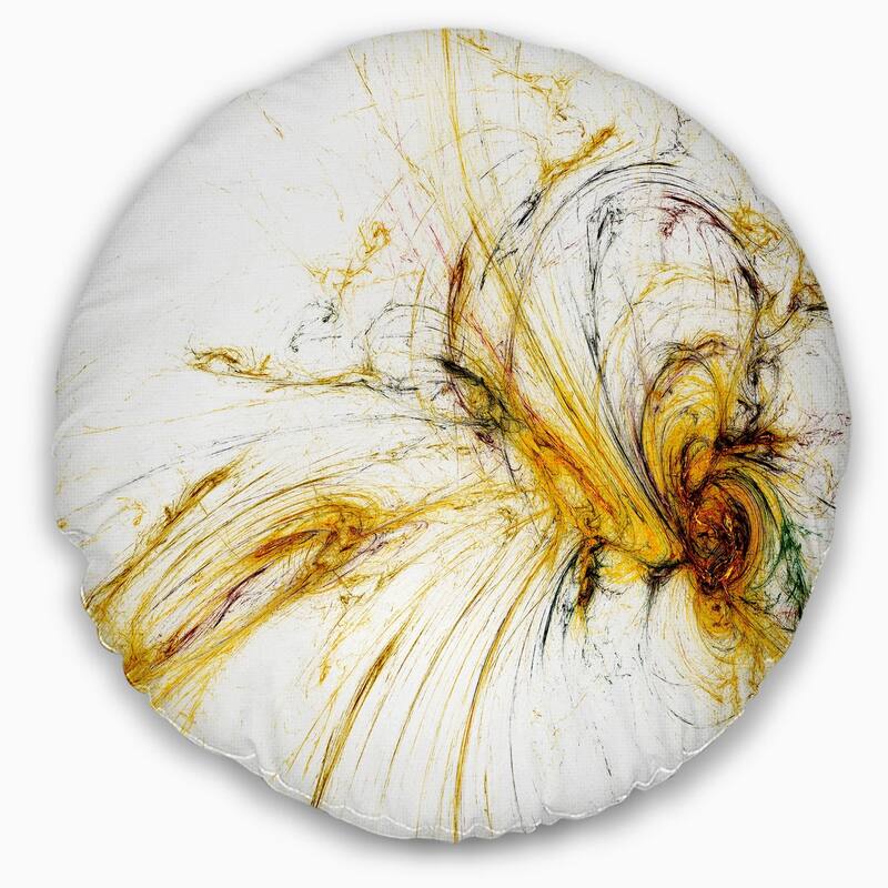 Designart 'Yellow Spiral Galaxy' Abstract Throw Pillow