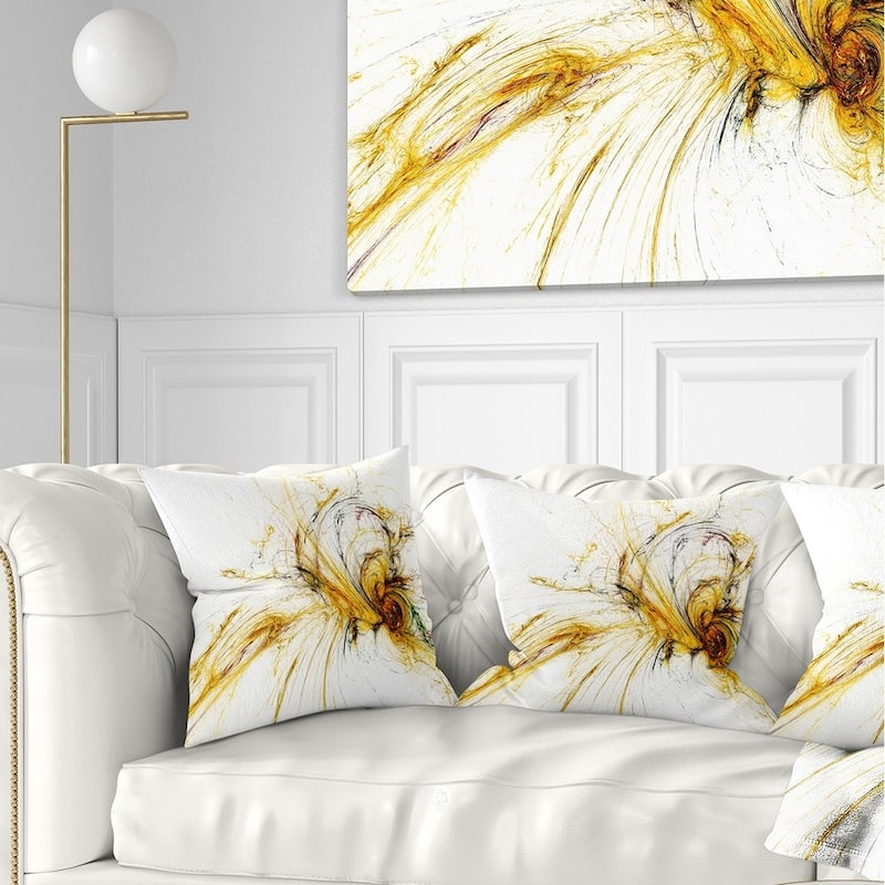 Designart 'Yellow Spiral Galaxy' Abstract Throw Pillow - Square - 16 in. x 16 in. - Small