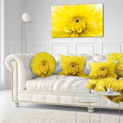 Designart 'Yellow Chrysanthemum Gold Flower' Flower Throw Pillow