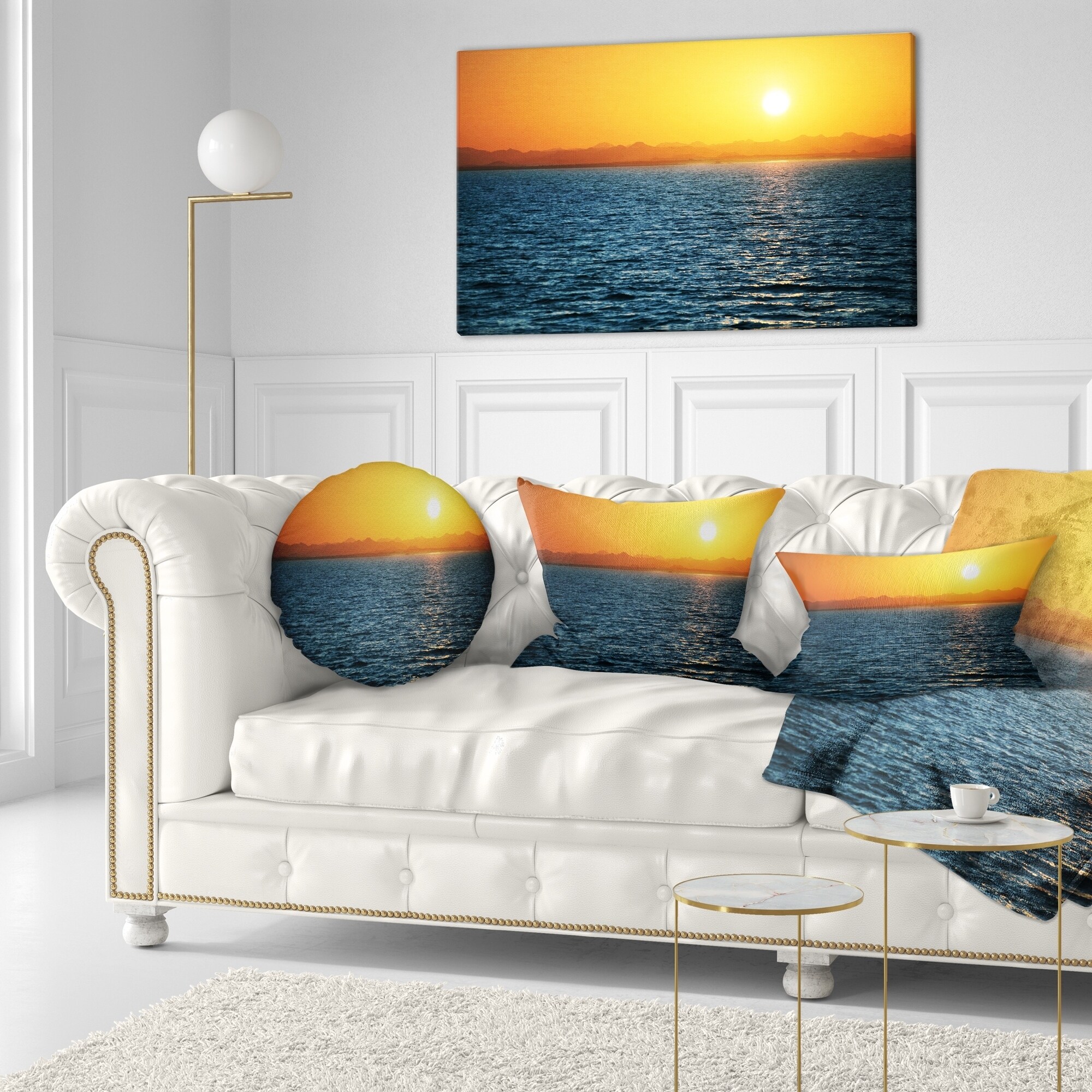 Designart 'Beautiful River View At Sunset' Seashore Throw