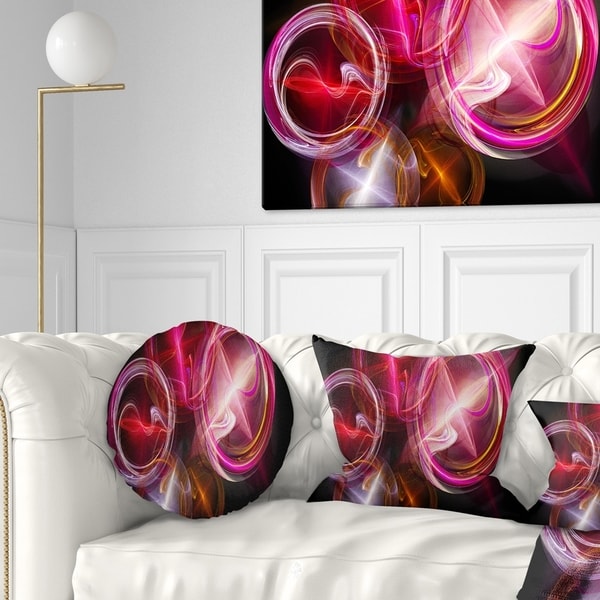 Designart 'Red Fractal Desktop' Abstract Throw Pillow