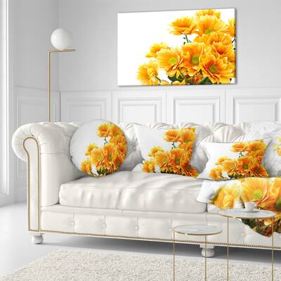 Designart 'Orange Flowers Chrysanthemum' Floral Throw Pillow