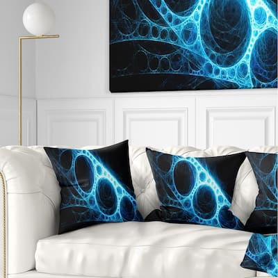 Designart 'Blue Metal Construction in Black' Abstract Throw Pillow