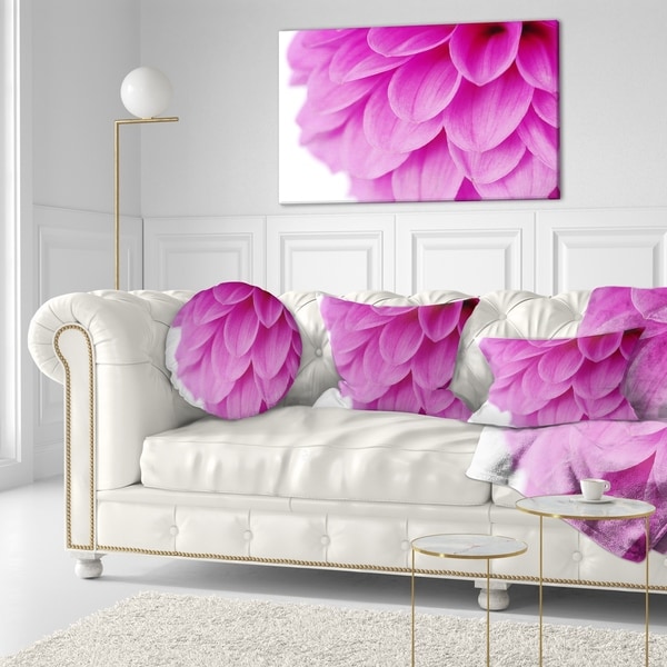 Designart Soft Purple Abstract Flower Petals Floral Throw Pillow