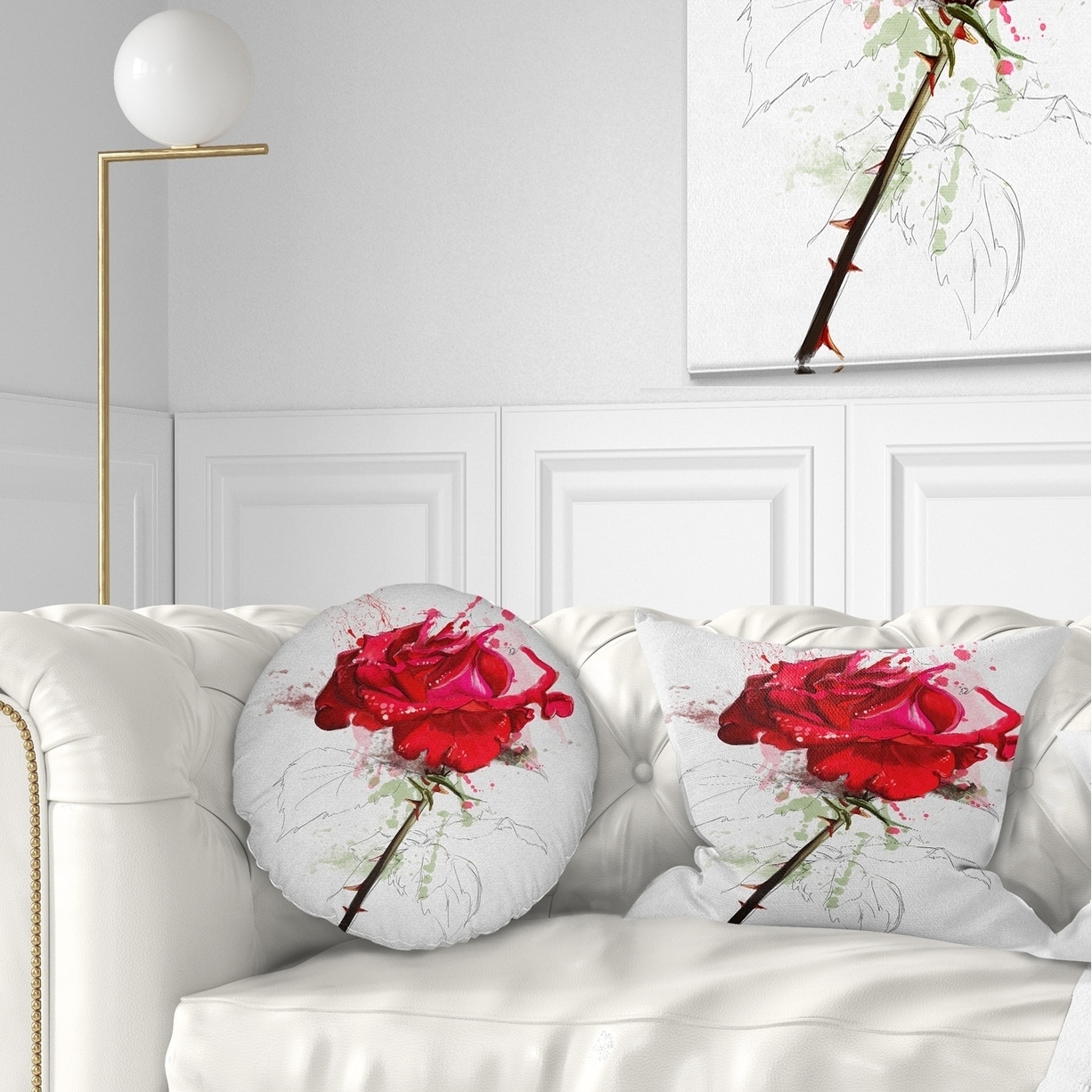 white flower pillow