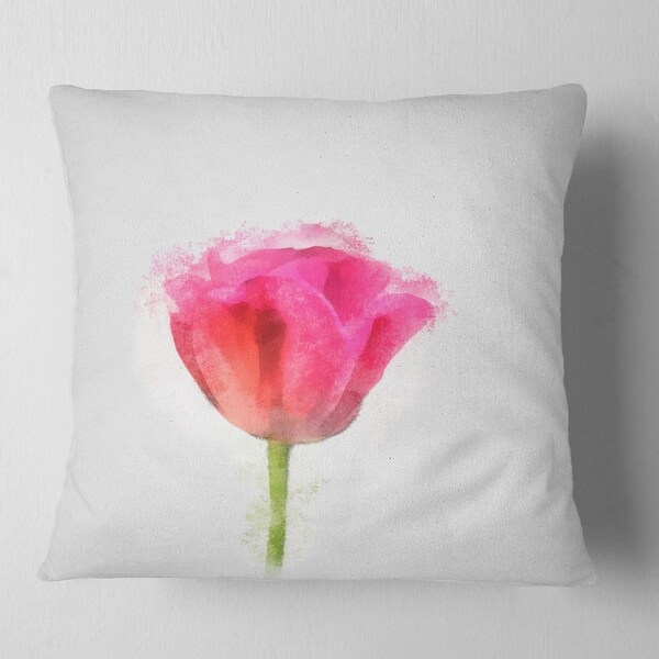 Designart undefinedBloomy Pink Tulip on White Drawingundefined