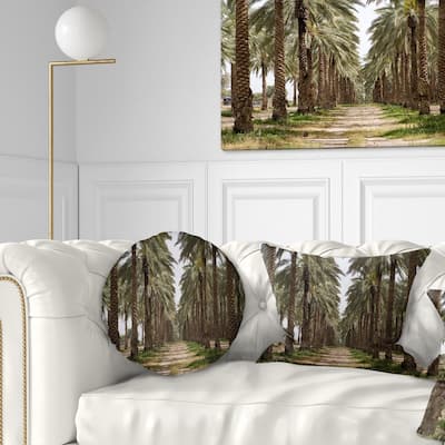 Designart 'Date Palm Plantation Photography' Modern Forest Throw Pillow