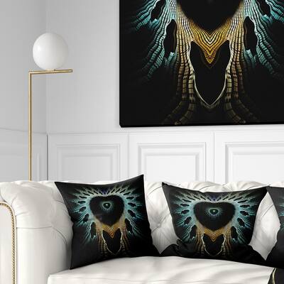 Designart 'Glowing Light Blue Fractal Flower' Abstract Throw Pillow