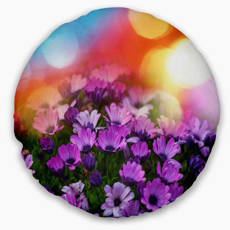 Designart 'Beautiful Little Purple Flowers' Floral Throw Pillow