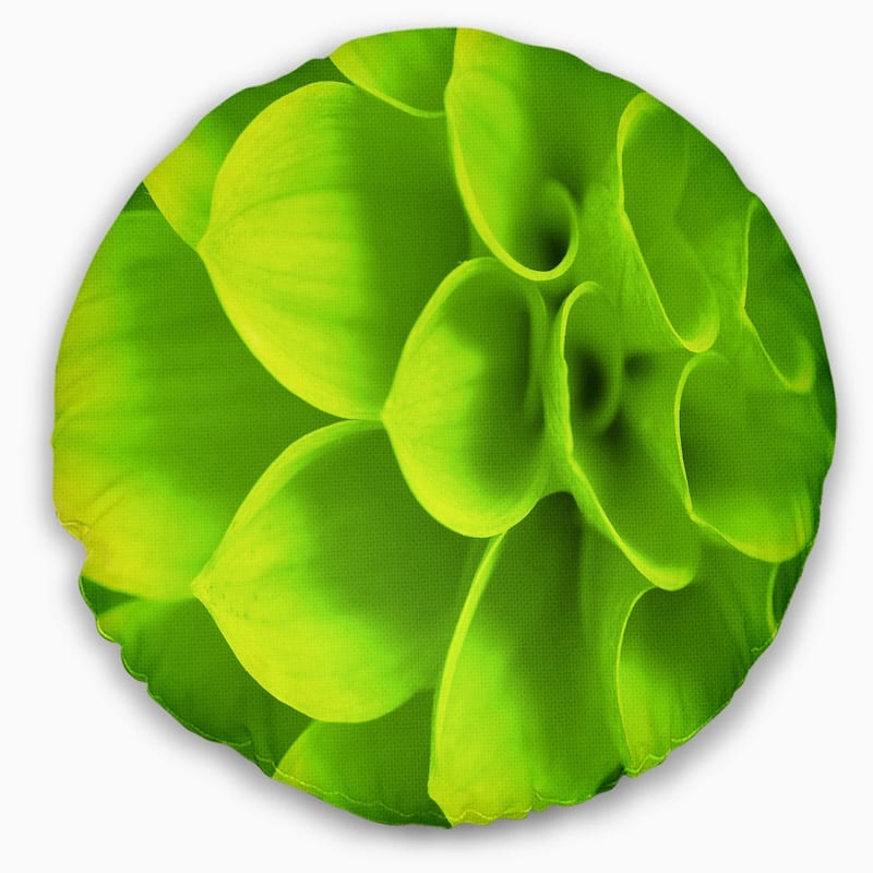 Designart 'Bright Green Flower Petals' Floral Throw Pillow