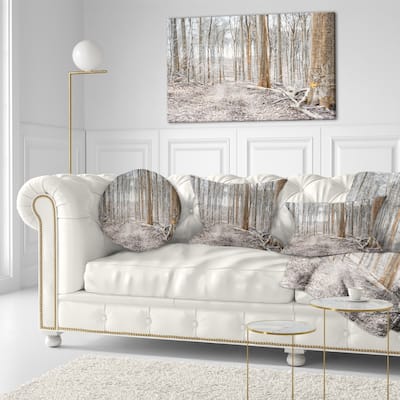Designart 'Dense Forest in the Winter Photography' Modern Forest Throw Pillow