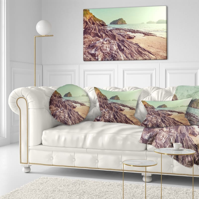 Designart 'fantastic Halong Bay Vietnam' Seashore Throw Pillow - Bed 