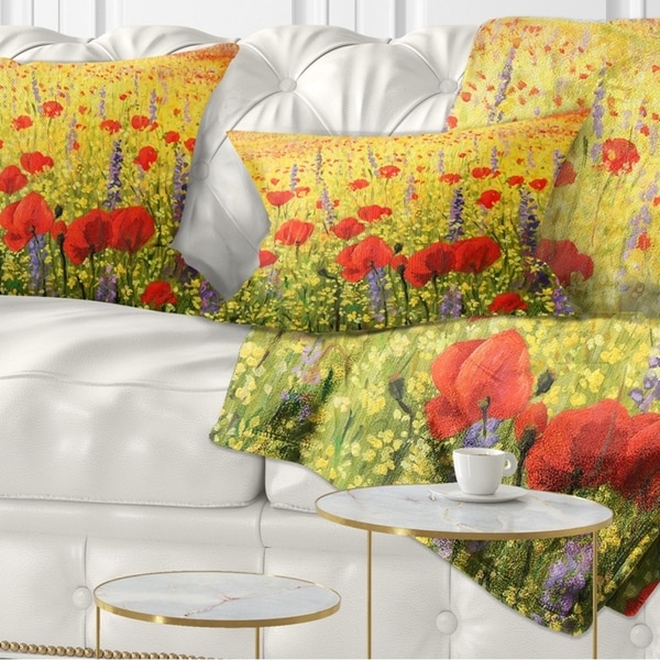 Designart 'Sea of Blossom' Landscape Printed Throw Pillow