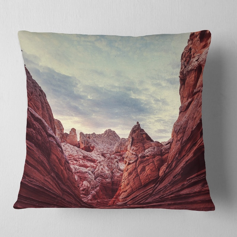 Designart 'Vermillion Cliffs National Monument Park' Landscape Wall Throw Pillow - Square - 26 in. x 26 in. - Large