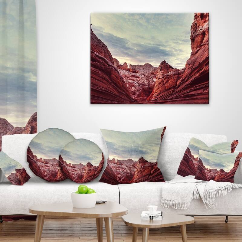 Designart 'Vermillion Cliffs National Monument Park' Landscape Wall Throw Pillow