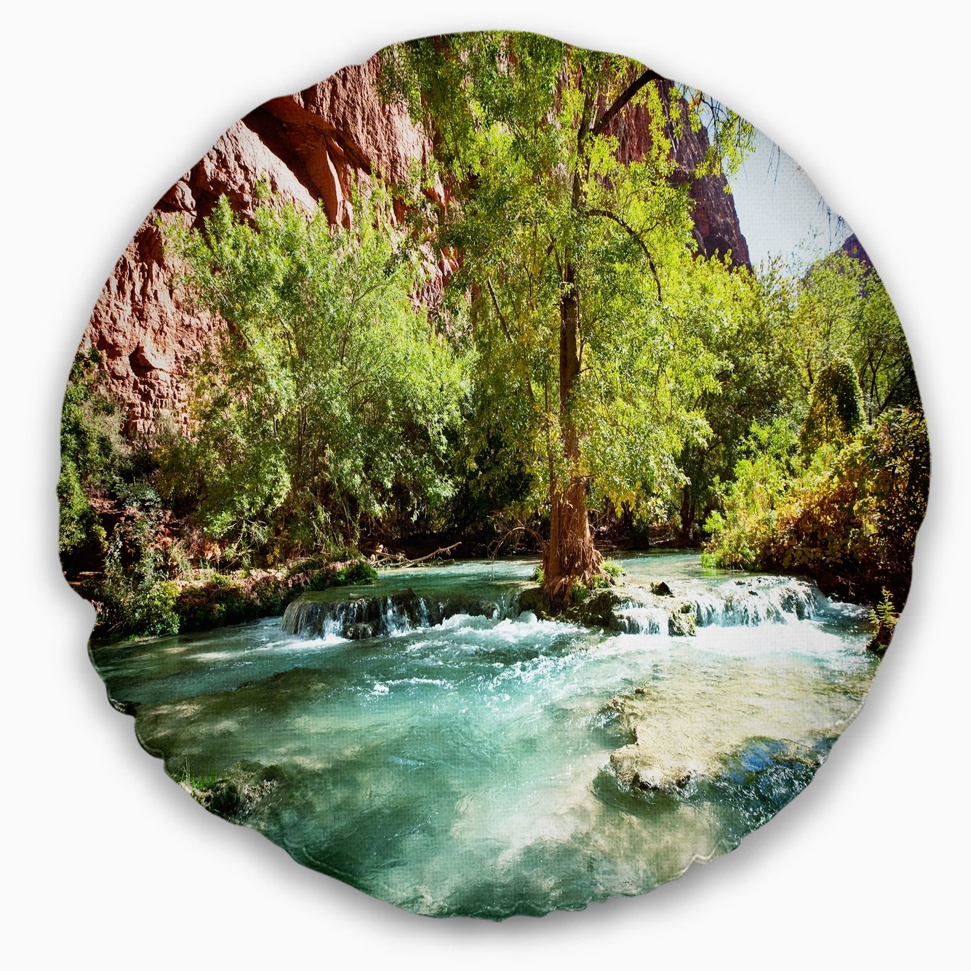 Designart Green Spring Creek In Mountains Landscape Wall Throw Pillow On Sale Overstock 20949732