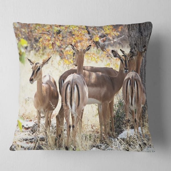 Designart Beautiful Herd Of Antelope Gnu African Throw Pillow On Sale Overstock 20949737