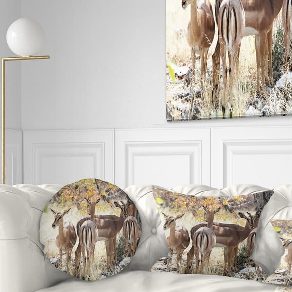 Designart Beautiful Herd Of Antelope Gnu African Throw Pillow On Sale Overstock 20949737