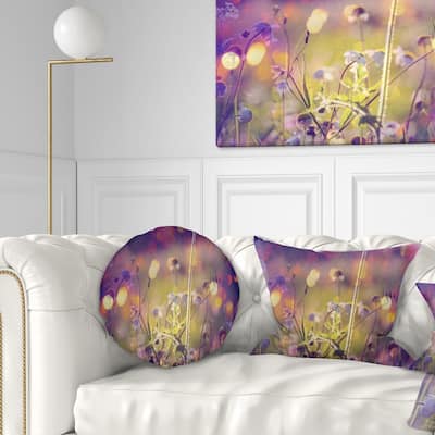 Designart 'Beautiful Flowers in Meadow' Floral Throw Pillow