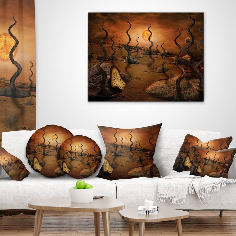 Designart 'Looking to Future' Abstract Throw Pillow