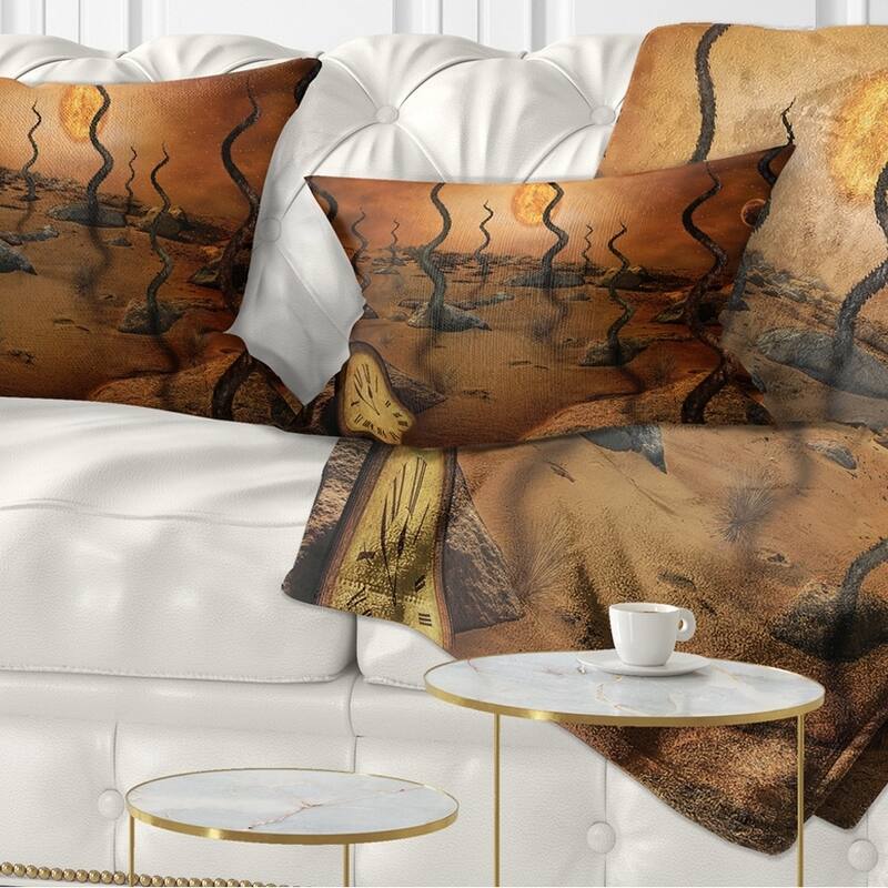 Designart 'Looking to Future' Abstract Throw Pillow - Rectangle - 12 in. x 20 in. - Medium
