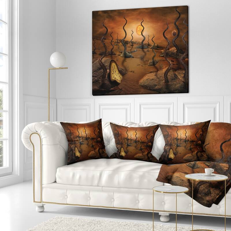 Designart 'Looking to Future' Abstract Throw Pillow