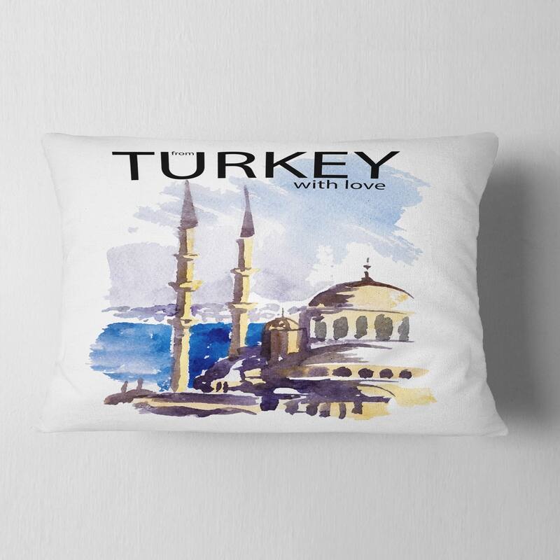 Designart 'Turkey Vector Illustration' Cityscape Throw Pillow