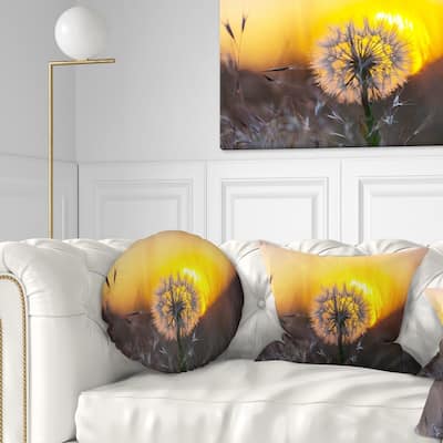 Designart 'Stunning Dandelion View At Sunset' Floral Throw Pillow