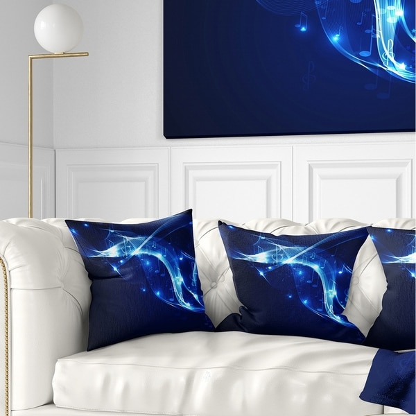 Designart 'Blue Musical Background' Abstract Throw Pillow
