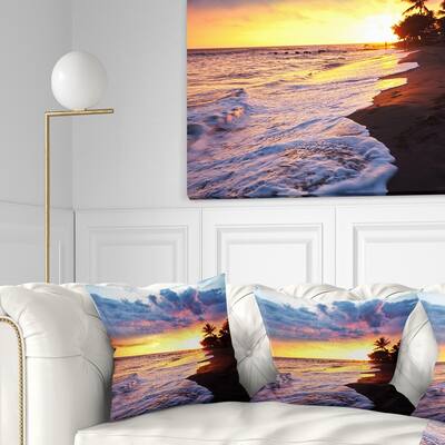 Designart 'Sea Sunset in Olympic Park Coast' Seashore Throw Pillow