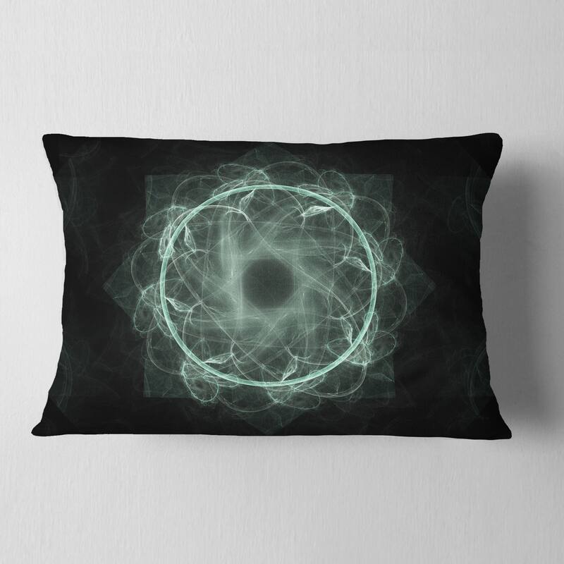 Designart 'Shiny Light Blue Radial Fractal Flower Art' Floral Throw Pillow